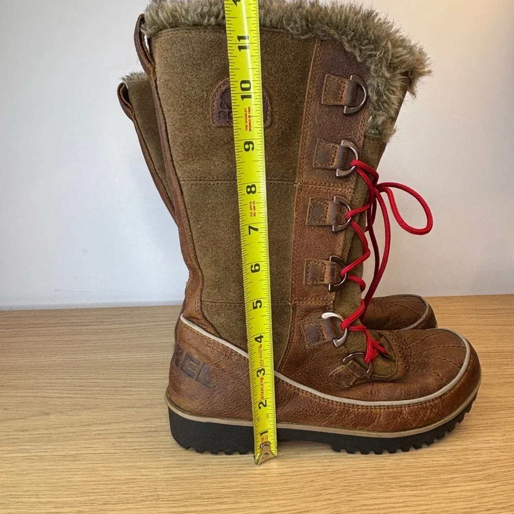 Sorel Tofino Womens 6.5 Brown Leather Faux Fur Waterproof Winter Boots NL2194237